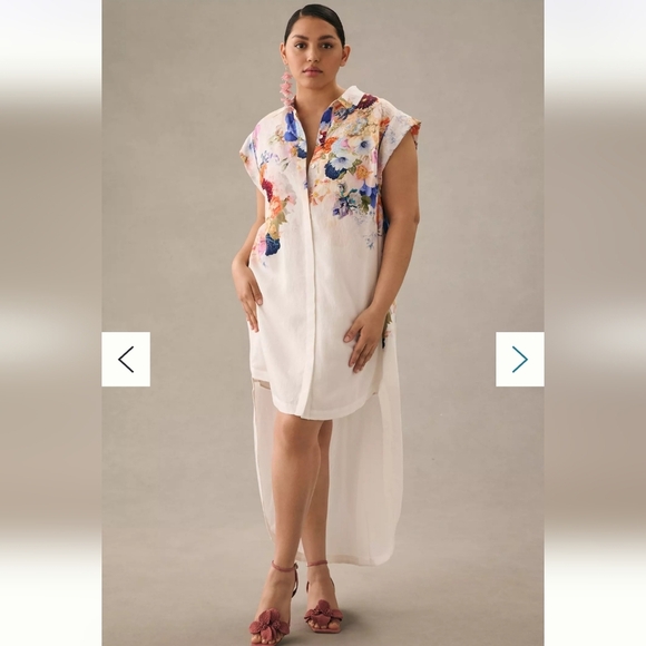 Anthropologie Maeve NWTs Floral High-Low Shirt Dress - Picture 6 of 11